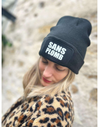 Bonnet élastique unisexe Sans Plomb Noir ou Blanc Sans Pompon