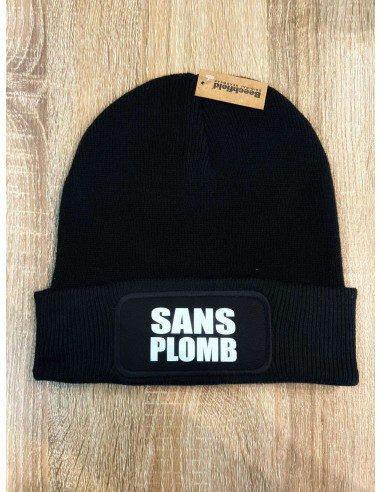 Bonnet élastique unisexe Sans Plomb Noir ou Blanc Sans Pompon
