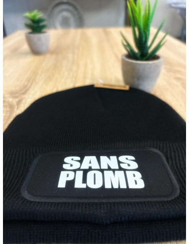 Bonnet élastique unisexe Sans Plomb Noir ou Blanc Sans Pompon