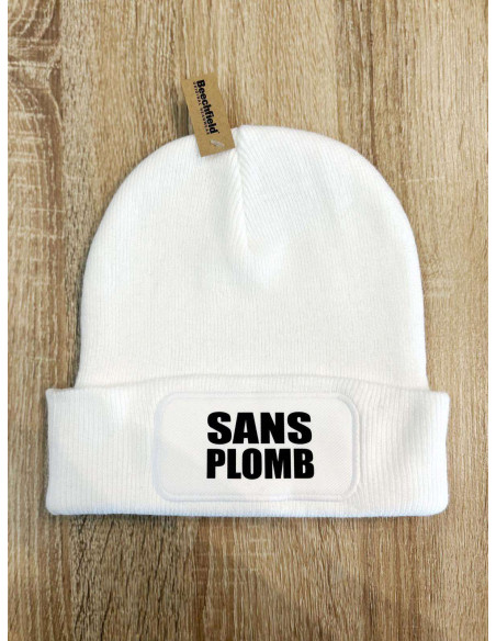 Bonnet élastique unisexe Sans Plomb Noir ou Blanc Sans Pompon