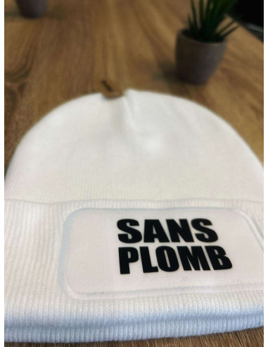 Bonnet élastique unisexe Sans Plomb Noir ou Blanc Sans Pompon