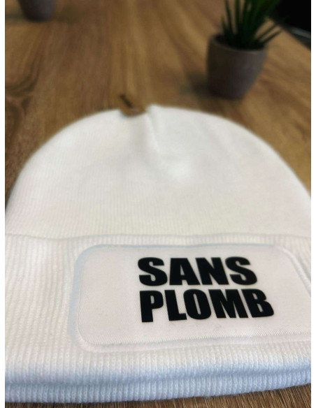 Bonnet élastique unisexe Sans Plomb Noir ou Blanc Sans Pompon