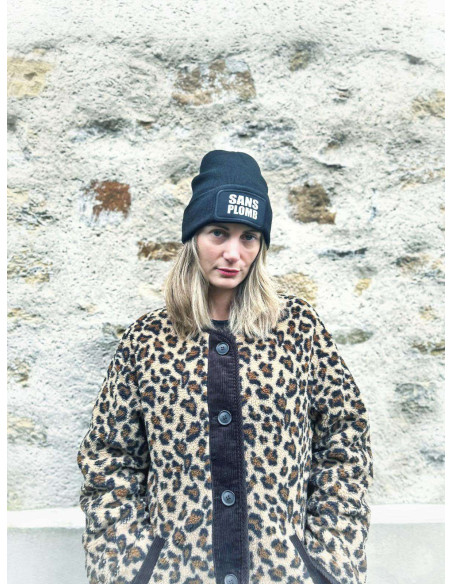 Bonnet élastique unisexe Sans Plomb Noir Avec Pompon